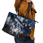 Step Into Horror Domain Kangaroos Football Leather Tote Bag Halloween Horror Movie Characters - Aussie Hoodie