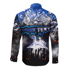 Step Into Horror Domain Kangaroos Football Long Sleeve Button Shirt Halloween Horror Movie Characters - Aussie Hoodie