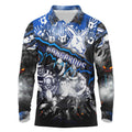 Step Into Horror Domain Kangaroos Football Long Sleeve Polo Shirt Halloween Horror Movie Characters - Aussie Hoodie
