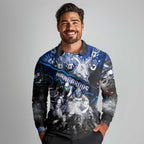 Step Into Horror Domain Kangaroos Football Long Sleeve Polo Shirt Halloween Horror Movie Characters - Aussie Hoodie