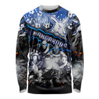 Step Into Horror Domain Kangaroos Football Long Sleeve Shirt Halloween Horror Movie Characters - Aussie Hoodie