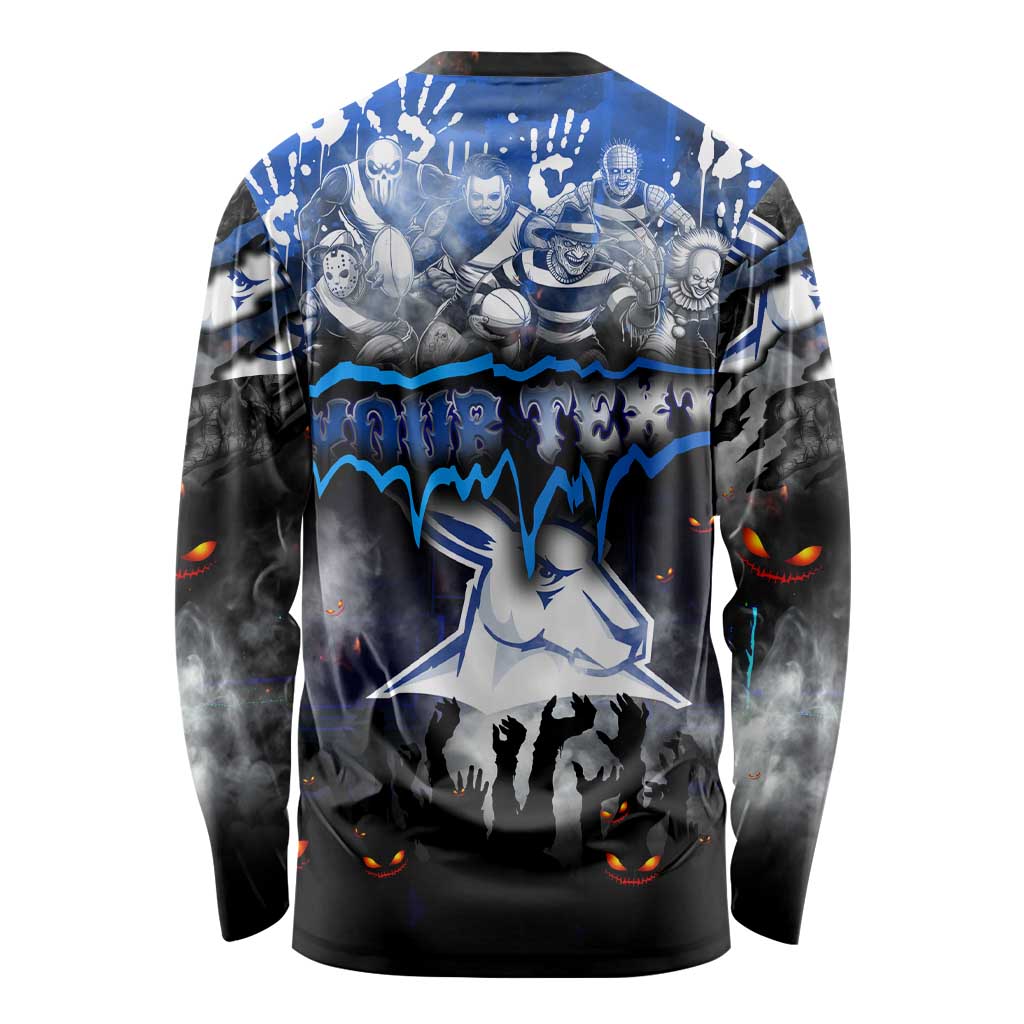 Step Into Horror Domain Kangaroos Football Long Sleeve Shirt Halloween Horror Movie Characters - Aussie Hoodie