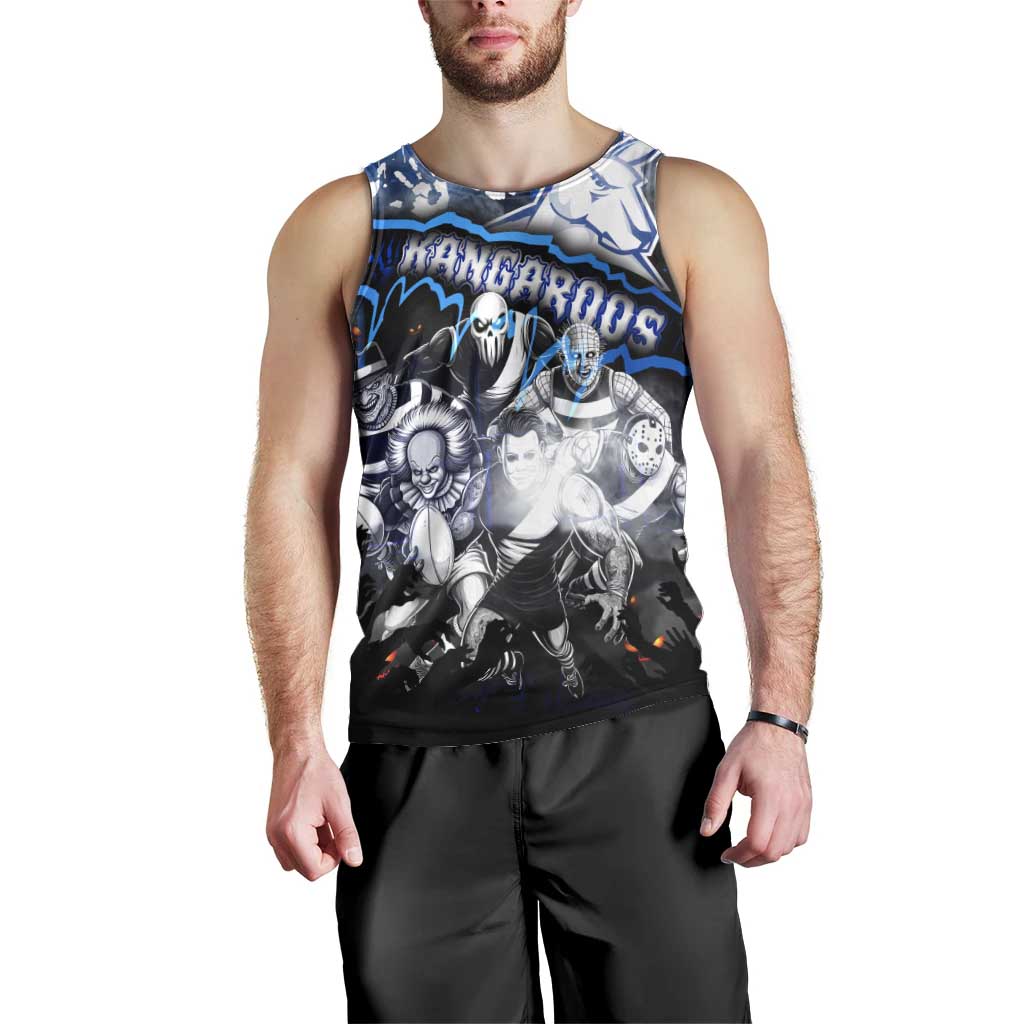 Step Into Horror Domain Kangaroos Football Men Tank Top Halloween Horror Movie Characters - Aussie Hoodie