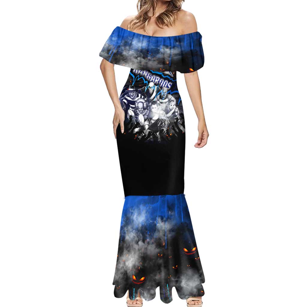 Step Into Horror Domain Kangaroos Football Mermaid Dress Halloween Horror Movie Characters - Aussie Hoodie