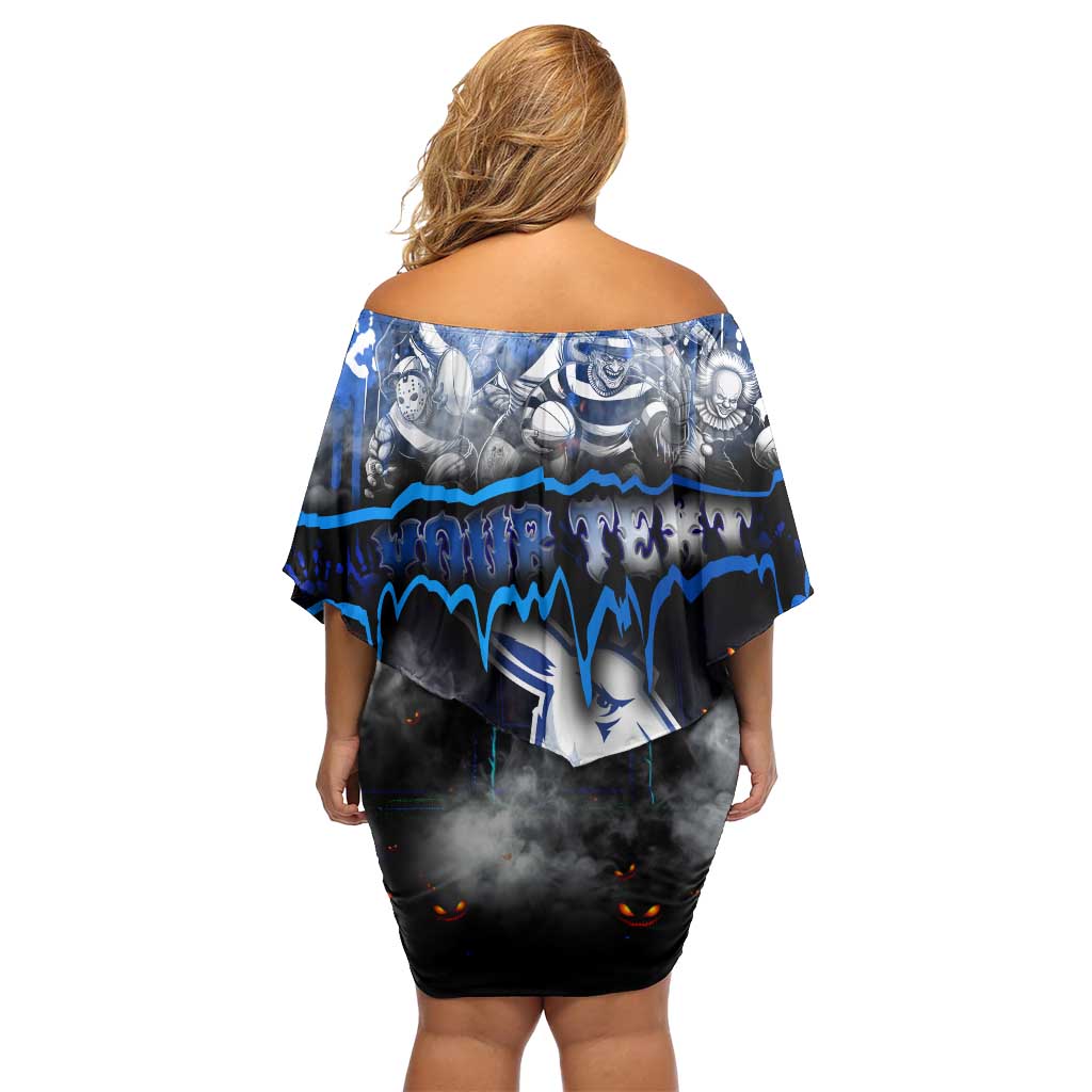 Step Into Horror Domain Kangaroos Football Off Shoulder Short Dress Halloween Horror Movie Characters - Aussie Hoodie