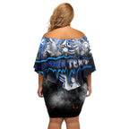 Step Into Horror Domain Kangaroos Football Off Shoulder Short Dress Halloween Horror Movie Characters - Aussie Hoodie