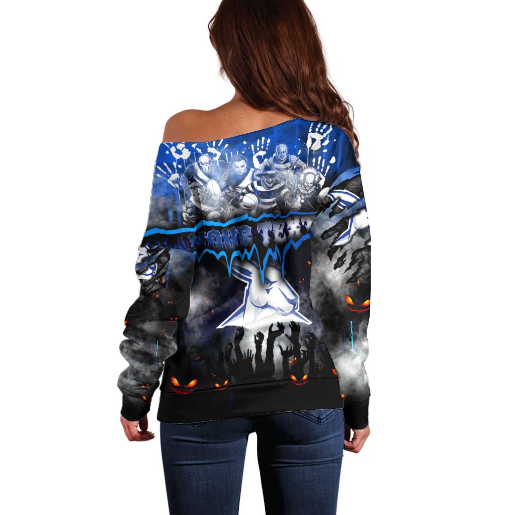 Step Into Horror Domain Kangaroos Football Off Shoulder Sweater Halloween Horror Movie Characters - Aussie Hoodie