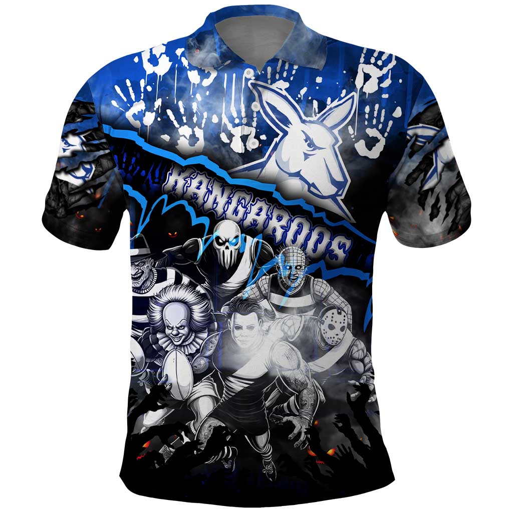 Step Into Horror Domain Kangaroos Football Polo Shirt Halloween Horror Movie Characters - Aussie Hoodie