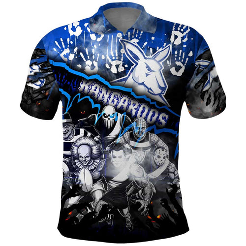 Step Into Horror Domain Kangaroos Football Polo Shirt Halloween Horror Movie Characters - Aussie Hoodie