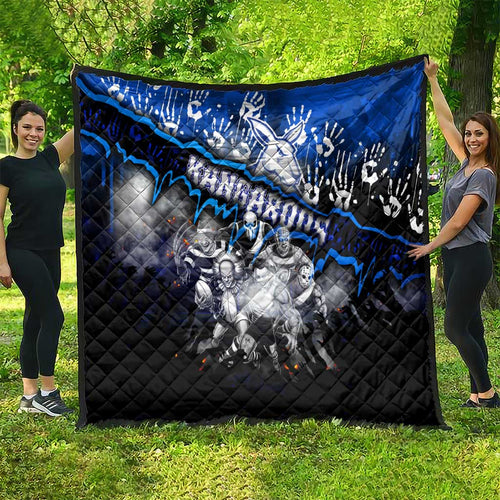 Step Into Horror Domain Kangaroos Football Quilt Halloween Horror Movie Characters - Aussie Hoodie