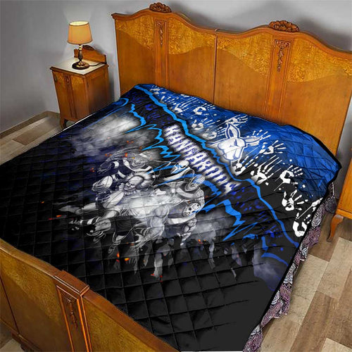 Step Into Horror Domain Kangaroos Football Quilt Halloween Horror Movie Characters - Aussie Hoodie