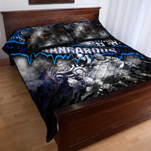 Step Into Horror Domain Kangaroos Football Quilt Bed Set Halloween Horror Movie Characters - Aussie Hoodie