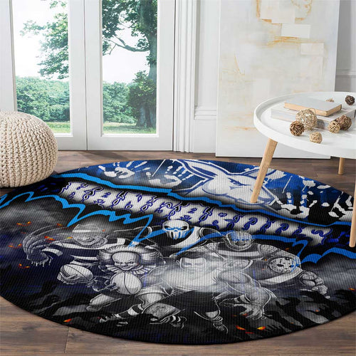 Step Into Horror Domain Kangaroos Football Round Carpet Halloween Horror Movie Characters - Aussie Hoodie