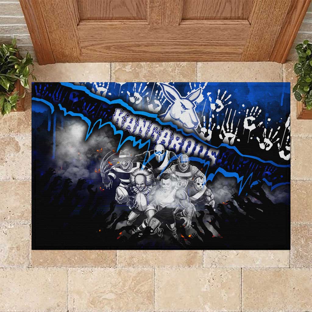 Step Into Horror Domain Kangaroos Football Rubber Doormat Halloween Horror Movie Characters - Aussie Hoodie