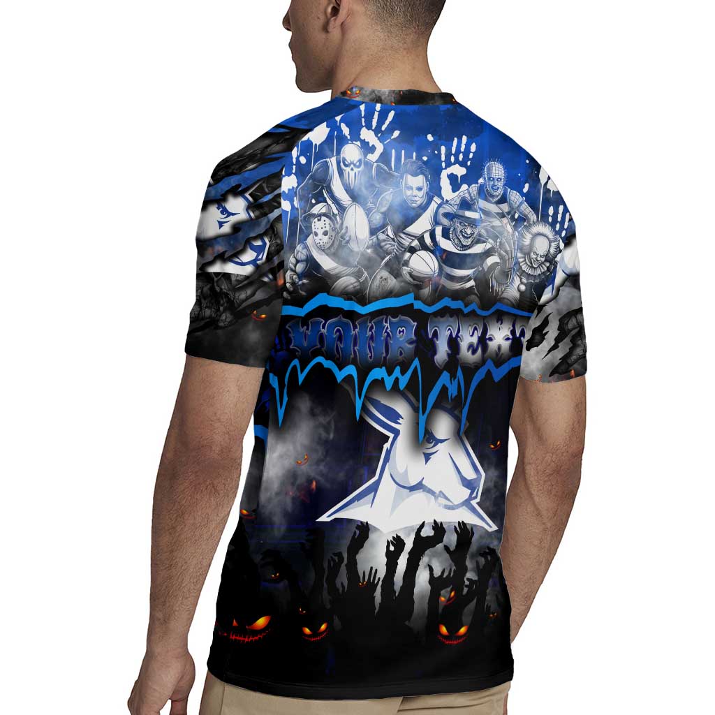 Step Into Horror Domain Kangaroos Football Rugby Jersey Halloween Horror Movie Characters - Aussie Hoodie