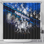 Step Into Horror Domain Kangaroos Football Shower Curtain Halloween Horror Movie Characters - Aussie Hoodie