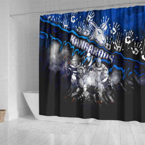 Step Into Horror Domain Kangaroos Football Shower Curtain Halloween Horror Movie Characters - Aussie Hoodie
