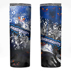 Step Into Horror Domain Kangaroos Football Skinny Tumbler Halloween Horror Movie Characters - Aussie Hoodie