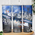 Step Into Horror Domain Kangaroos Football Skinny Tumbler Halloween Horror Movie Characters - Aussie Hoodie