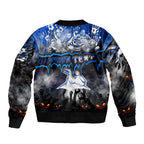 Step Into Horror Domain Kangaroos Football Sleeve Zip Bomber Jacket Halloween Horror Movie Characters - Aussie Hoodie