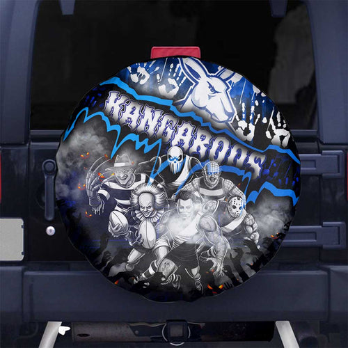 Step Into Horror Domain Kangaroos Football Spare Tire Cover Halloween Horror Movie Characters - Aussie Hoodie