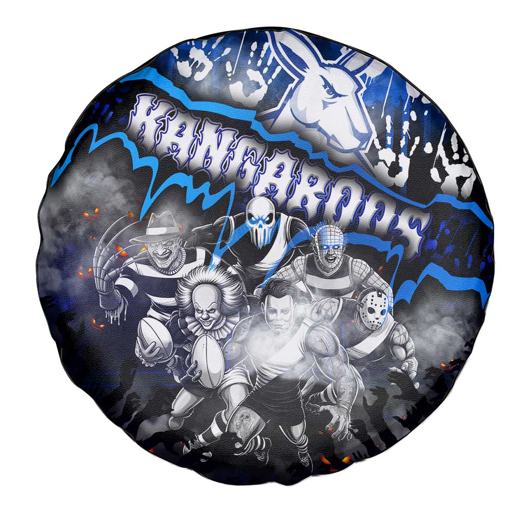 Step Into Horror Domain Kangaroos Football Spare Tire Cover Halloween Horror Movie Characters - Aussie Hoodie