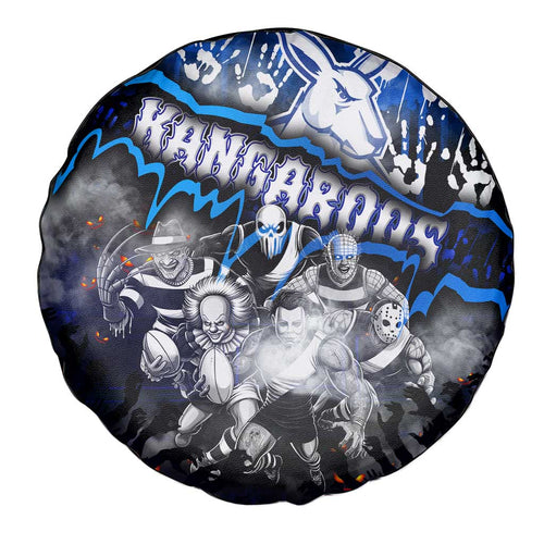 Step Into Horror Domain Kangaroos Football Spare Tire Cover Halloween Horror Movie Characters - Aussie Hoodie