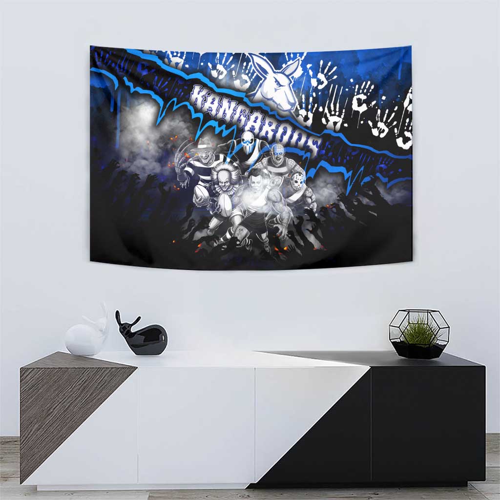 Step Into Horror Domain Kangaroos Football Tapestry Halloween Horror Movie Characters - Aussie Hoodie