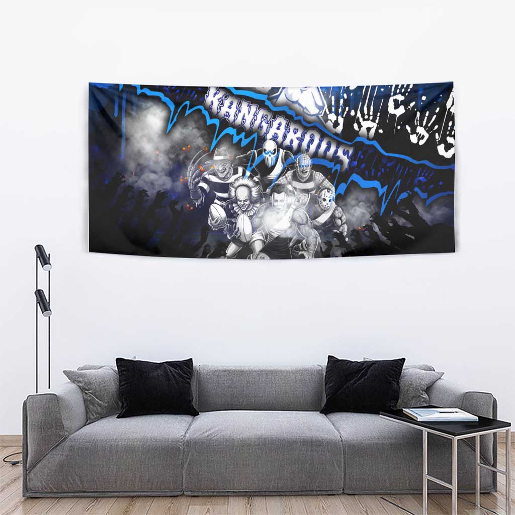 Step Into Horror Domain Kangaroos Football Tapestry Halloween Horror Movie Characters - Aussie Hoodie