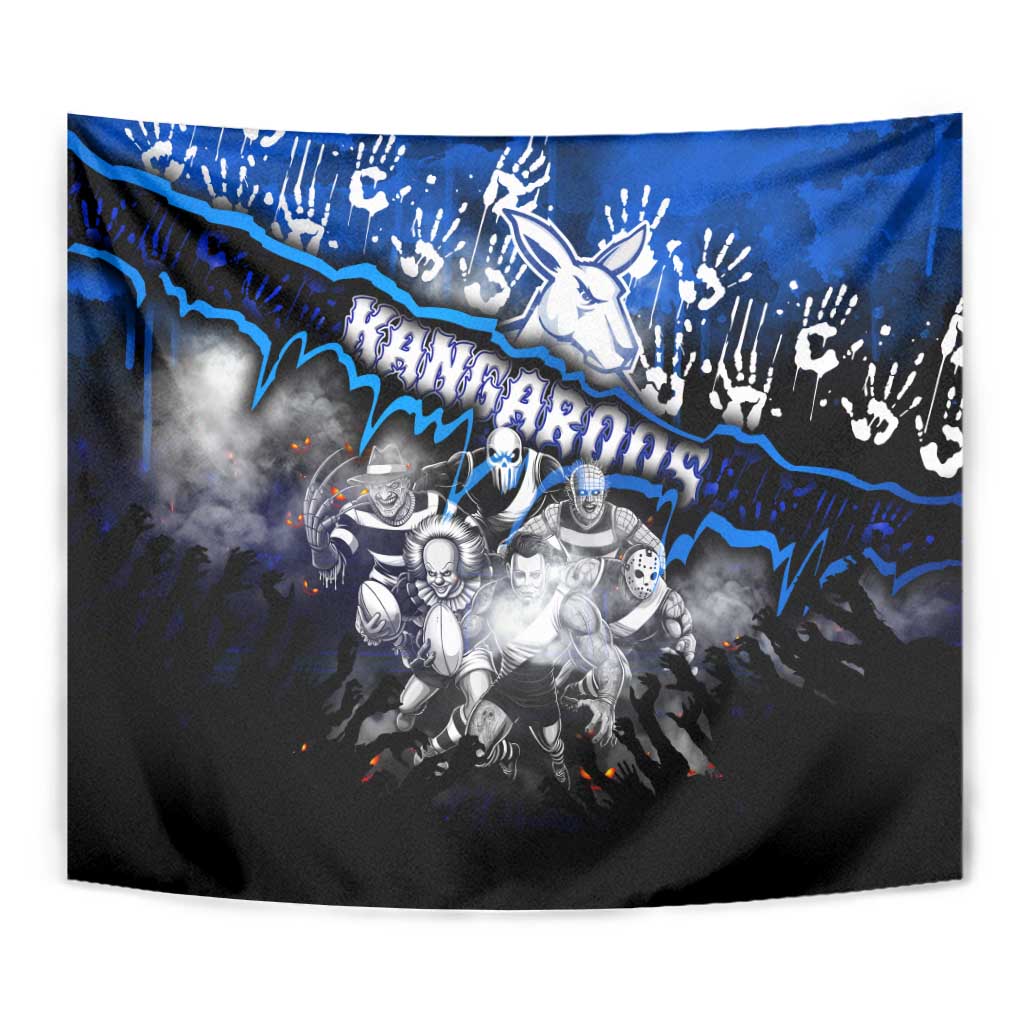 Step Into Horror Domain Kangaroos Football Tapestry Halloween Horror Movie Characters - Aussie Hoodie