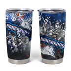 Step Into Horror Domain Kangaroos Football Tumbler Cup Halloween Horror Movie Characters - Aussie Hoodie