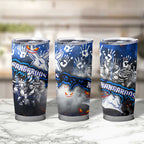 Step Into Horror Domain Kangaroos Football Tumbler Cup Halloween Horror Movie Characters - Aussie Hoodie
