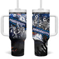 Step Into Horror Domain Kangaroos Football Tumbler With Handle Halloween Horror Movie Characters - Aussie Hoodie
