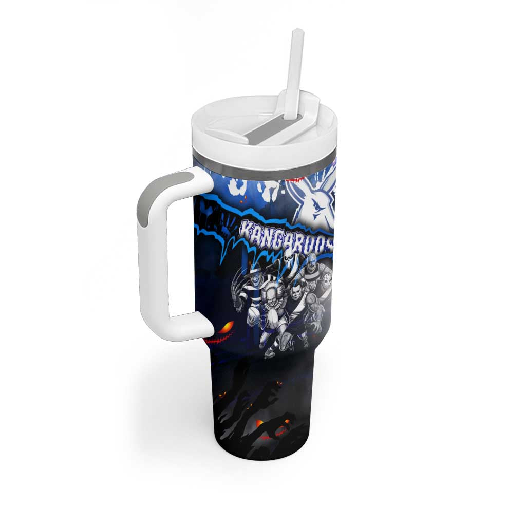 Step Into Horror Domain Kangaroos Football Tumbler With Handle Halloween Horror Movie Characters - Aussie Hoodie