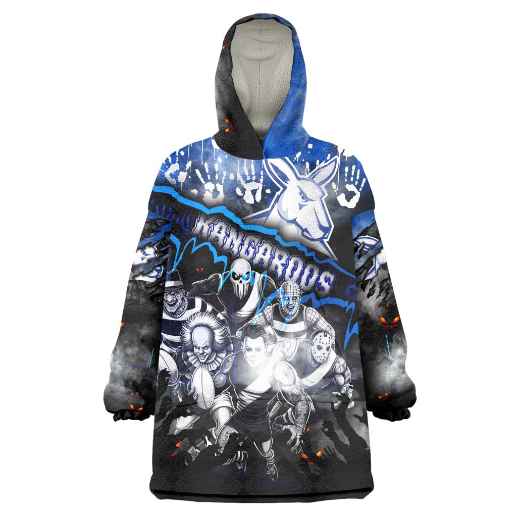Step Into Horror Domain Kangaroos Football Wearable Blanket Hoodie Halloween Horror Movie Characters - Aussie Hoodie