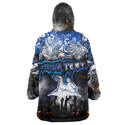Step Into Horror Domain Kangaroos Football Wearable Blanket Hoodie Halloween Horror Movie Characters - Aussie Hoodie
