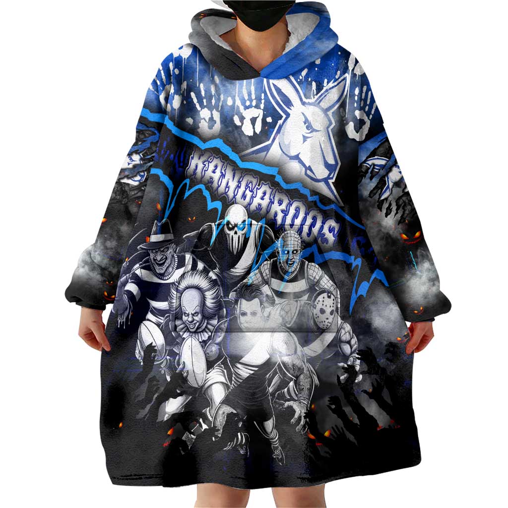 Step Into Horror Domain Kangaroos Football Wearable Blanket Hoodie Halloween Horror Movie Characters - Aussie Hoodie