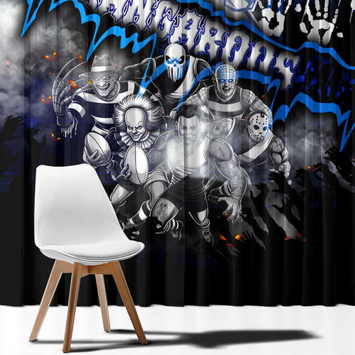 Step Into Horror Domain Kangaroos Football Window Curtain Halloween Horror Movie Characters - Aussie Hoodie
