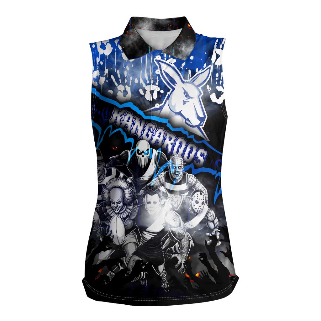 Step Into Horror Domain Kangaroos Football Women Sleeveless Polo Shirt Halloween Horror Movie Characters - Aussie Hoodie