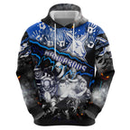 Step Into Horror Domain Kangaroos Football Zip Hoodie Halloween Horror Movie Characters - Aussie Hoodie