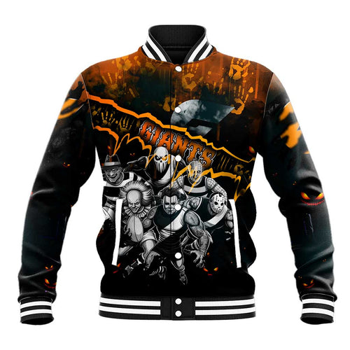 Step Into Horror Domain Giants Football Baseball Jacket Halloween Horror Movie Characters - Aussie Hoodie