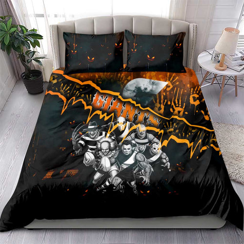 Step Into Horror Domain Giants Football Bedding Set Halloween Horror Movie Characters - Aussie Hoodie