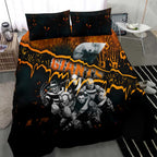 Step Into Horror Domain Giants Football Bedding Set Halloween Horror Movie Characters - Aussie Hoodie