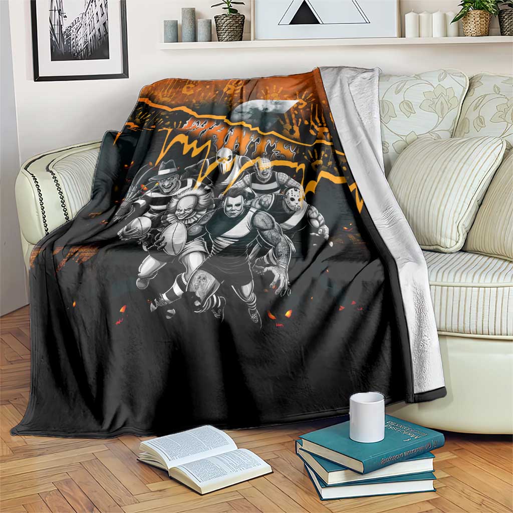 Step Into Horror Domain Giants Football Blanket Halloween Horror Movie Characters - Aussie Hoodie