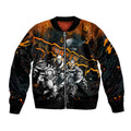 Step Into Horror Domain Giants Football Bomber Jacket Halloween Horror Movie Characters - Aussie Hoodie