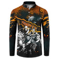 Step Into Horror Domain Giants Football Button Sweatshirt Halloween Horror Movie Characters - Aussie Hoodie