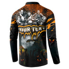 Step Into Horror Domain Giants Football Button Sweatshirt Halloween Horror Movie Characters - Aussie Hoodie
