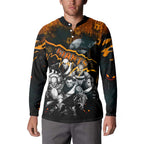 Step Into Horror Domain Giants Football Button Sweatshirt Halloween Horror Movie Characters - Aussie Hoodie