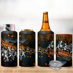 Step Into Horror Domain Giants Football 4 in 1 Can Cooler Tumbler Halloween Horror Movie Characters - Aussie Hoodie