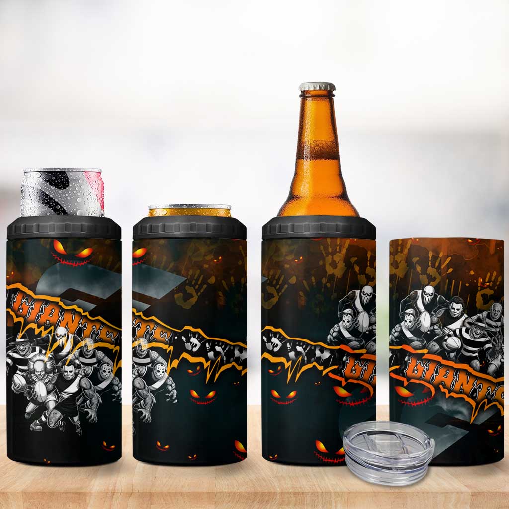 Step Into Horror Domain Giants Football 4 in 1 Can Cooler Tumbler Halloween Horror Movie Characters - Aussie Hoodie